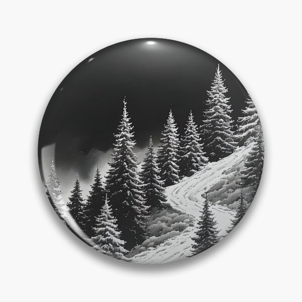 Item preview, Snow-covered path in the pine forest designed and sold by Mianku | Für das Leben.