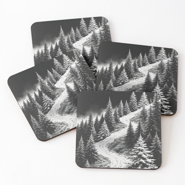 Item preview, Snow-covered path in the pine forest designed and sold by Mianku | Für das Leben.