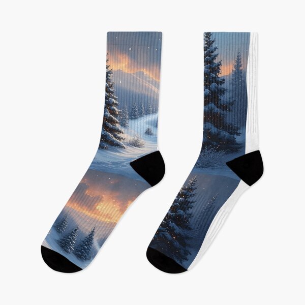 Item preview, Winter landscape with snow-covered trees and path designed and sold by Mianku | Für das Leben.