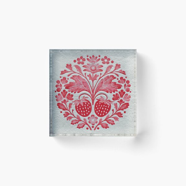 Item preview, Folk art strawberries designed and sold by MendaciousMina.
