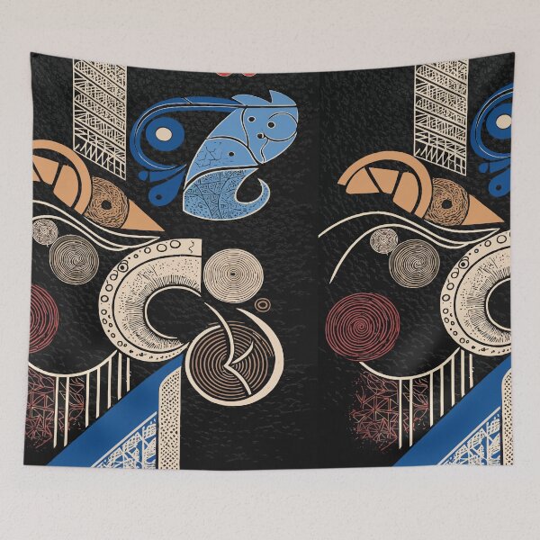 Item preview, Geometric Symbol Composition With Tribal Abstract Shapes designed and sold by RidaSalArt.