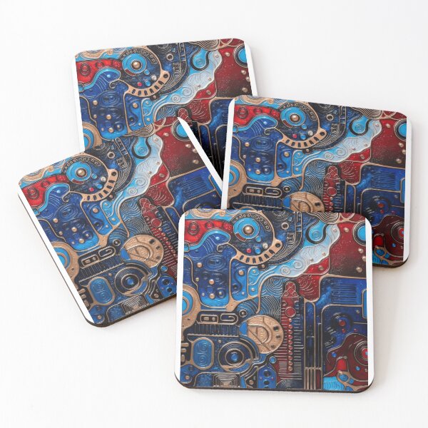 Item preview, Retro Futuristic Circuit Mosaic designed and sold by RidaSalArt.