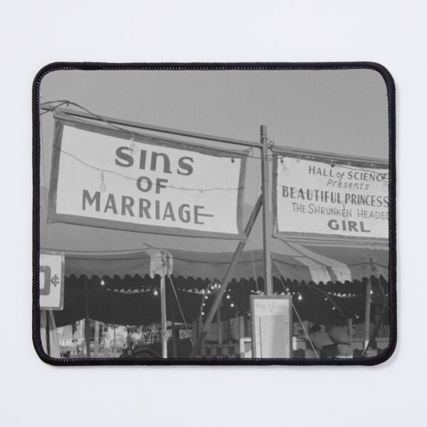 Item preview, Freak show, sins of marriage and shrunken headed girl Plant City, Florida, strawberry festival and traveling side show carnival advertisement photograph designed and sold by Astrid Arkhangelsky.