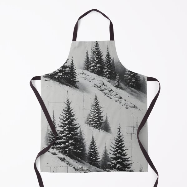 Item preview, Winter landscape with fir trees, pencil drawing designed and sold by Mianku | Für das Leben.