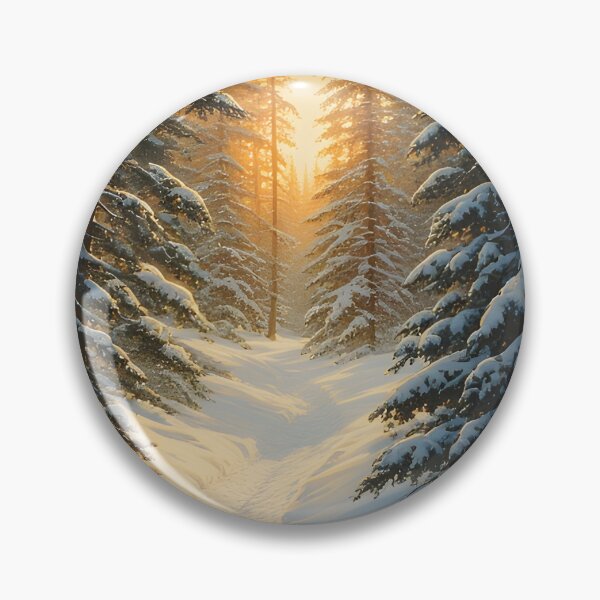 Item preview, Winter path in the snow-covered coniferous forest designed and sold by Mianku | Für das Leben.