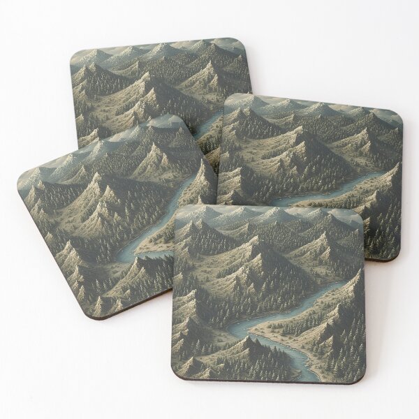 Item preview, Mountain landscape with river and coniferous forest designed and sold by Mianku | Für das Leben.
