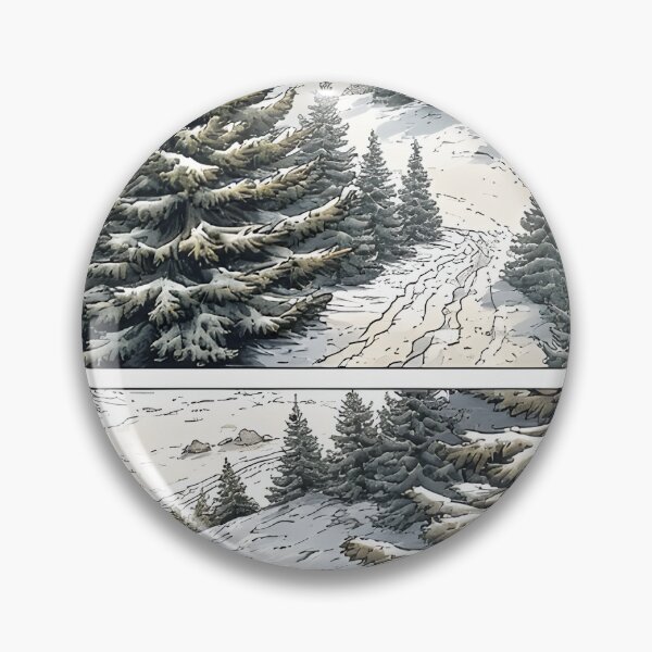 Item preview, Snow-covered pine landscape in three perspectives designed and sold by Mianku | Für das Leben.