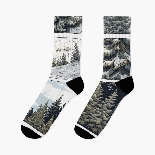 Item preview, Snow-covered pine landscape in three perspectives designed and sold by Mianku | Für das Leben.