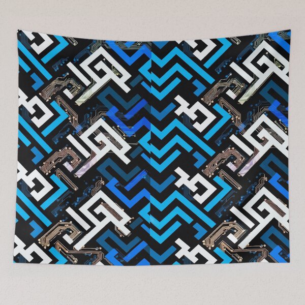 Item preview, Futuristic Tech Circuit Geometric Pattern designed and sold by RidaSalArt.