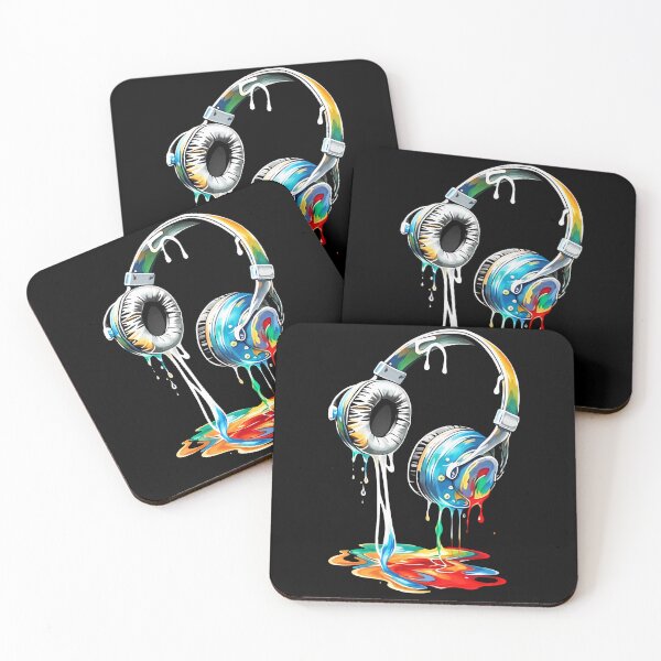 Item preview, Colorful Dripping Headphones Music Art Design designed and sold by margamPagenberg.