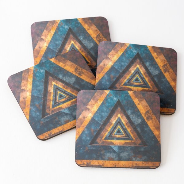 Item preview, Abstract triangular tunnel illusion with cosmic colors designed and sold by Mianku | Für das Leben.