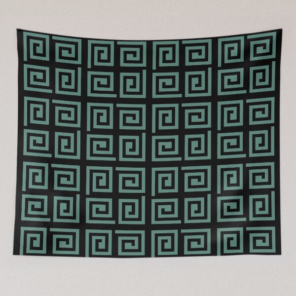 Item preview, Teal green geometric seamless repeating pattern designed and sold by SeamlessDsign.