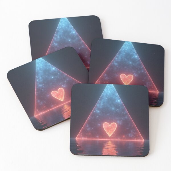Item preview, Glowing heart in a cosmic pyramid by the water designed and sold by Mianku | Für das Leben.