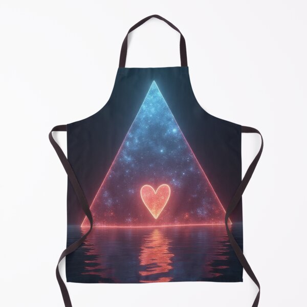 Item preview, Glowing heart in a cosmic pyramid by the water designed and sold by Mianku | Für das Leben.