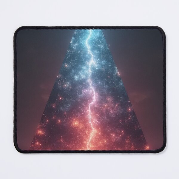Item preview, Cosmic pyramid with lightning over water designed and sold by Mianku | Für das Leben.