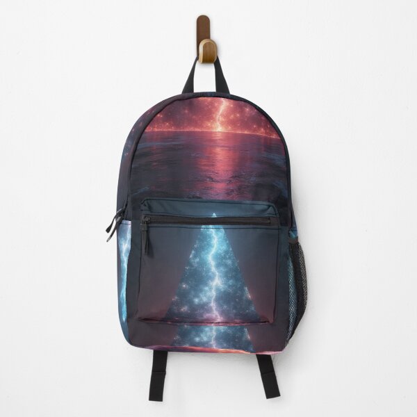 Item preview, Cosmic pyramid with lightning over water designed and sold by Mianku | Für das Leben.
