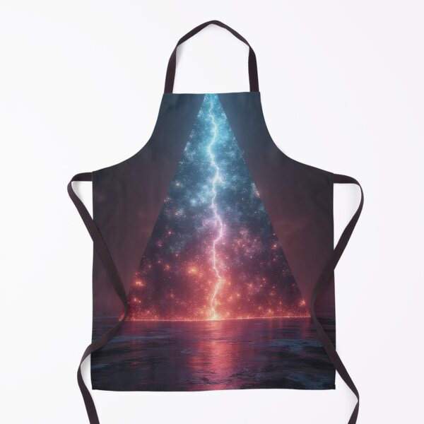 Item preview, Cosmic pyramid with lightning over water designed and sold by Mianku | Für das Leben.
