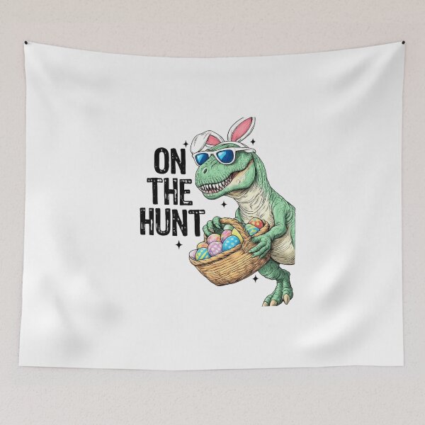 Item preview, On The Hunt T-rex Happy Easter designed and sold by Thread&Fable.