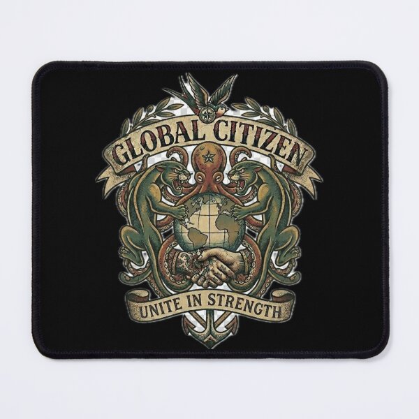 Item preview, Global Citizen Crest Tattoo – Panther & Octopus Old School Design designed and sold by EARTH PEOPLE.