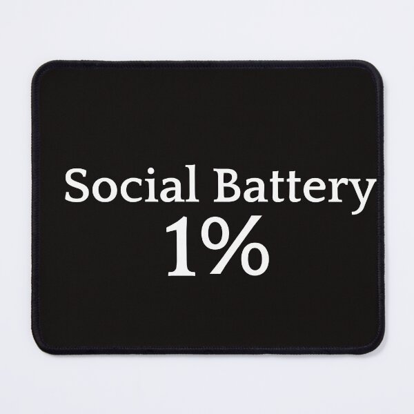 Item preview, Social Battery 1 Percent Funny Introvert Shirt Minimal Design white text designed and sold by NeonGrain.