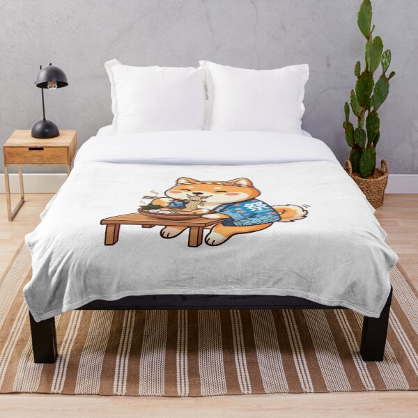 Item preview, Shiba Inu Eating Ramen Cute Dog and Japanese Food Illustration designed and sold by HappyCanvasArt.