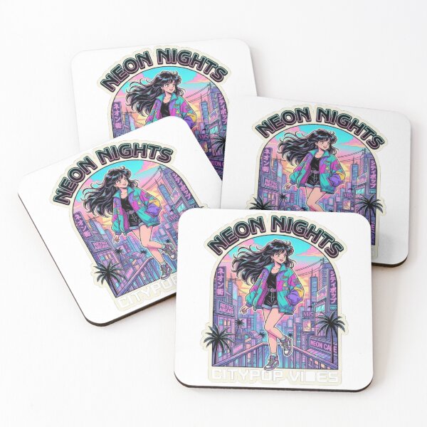 Item preview, Neon Nights: Citypop Vibes - 90s Retro Anime Girl Aesthetic designed and sold by ArtisticlyVibes.