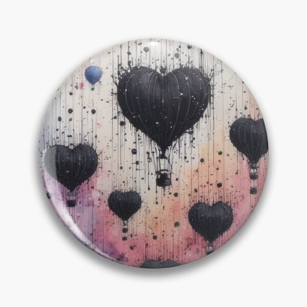 Item preview, Heart-shaped balloons rise above a watercolor sky designed and sold by Mianku | Für das Leben.