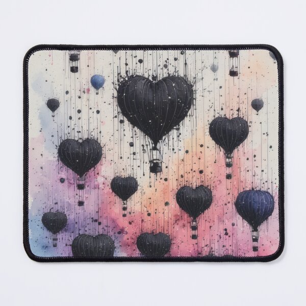 Item preview, Heart-shaped balloons rise above a watercolor sky designed and sold by Mianku | Für das Leben.