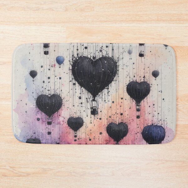 Item preview, Heart-shaped balloons rise above a watercolor sky designed and sold by Mianku | Für das Leben.
