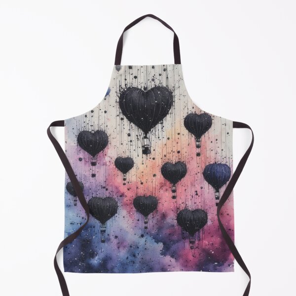 Item preview, Heart-shaped balloons rise above a watercolor sky designed and sold by Mianku | Für das Leben.