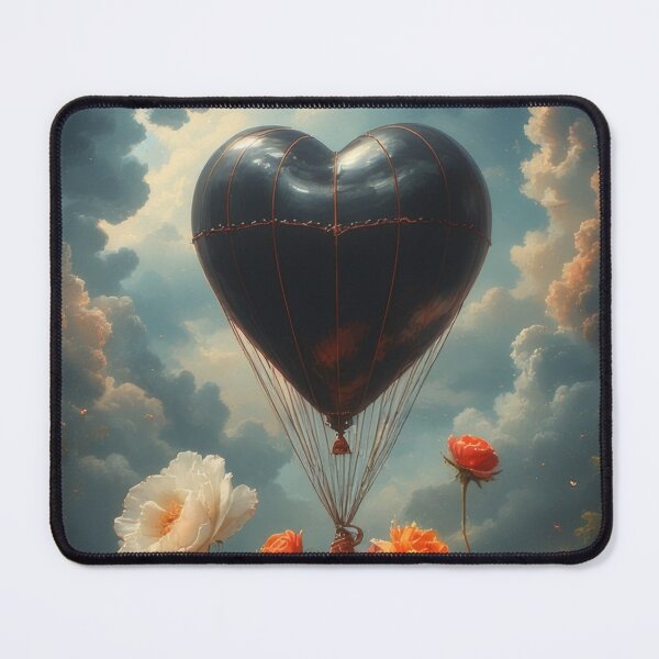 Item preview, Heart-shaped balloon over a blooming rose garden designed and sold by Mianku | Für das Leben.