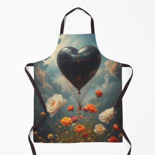 Item preview, Heart-shaped balloon over a blooming rose garden designed and sold by Mianku | Für das Leben.