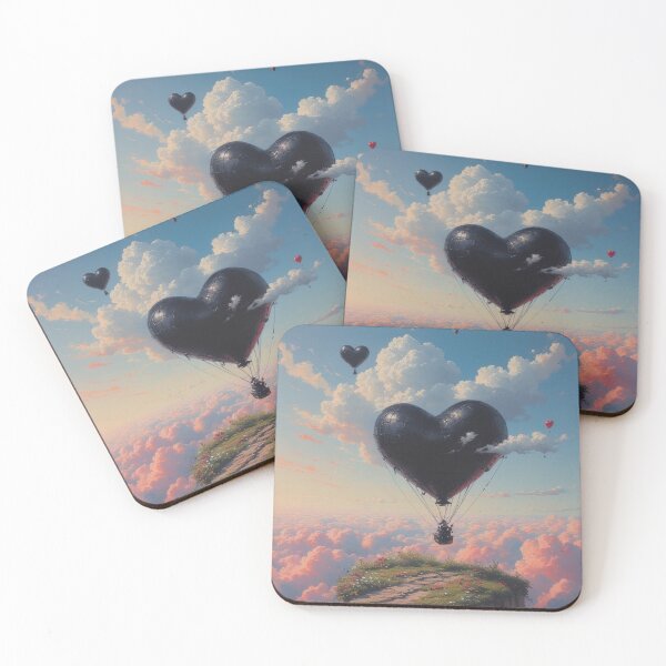 Item preview, Hearts float above a cloudscape designed and sold by Mianku | Für das Leben.