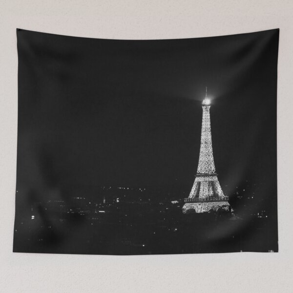 Item preview, City of Light, Paris, Eiffel Tower black and white landscape photograph designed and sold by Astrid Arkhangelsky.
