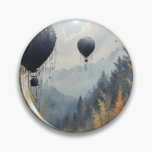 Item preview, Autumnal journey by airship over forest path designed and sold by Mianku | Für das Leben.