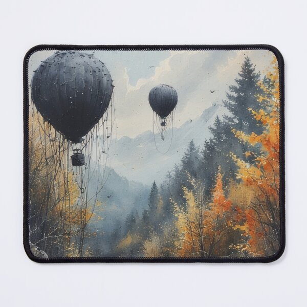 Item preview, Autumnal journey by airship over forest path designed and sold by Mianku | Für das Leben.