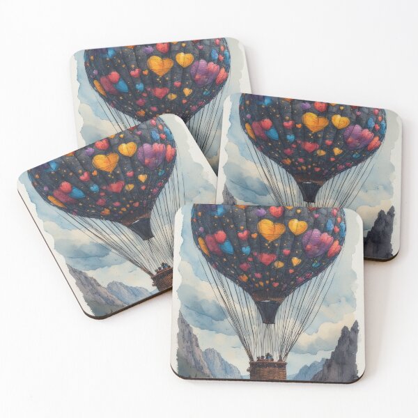 Item preview, Heart-shaped balloon flight over picturesque mountains designed and sold by Mianku | Für das Leben.