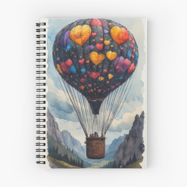Item preview, Heart-shaped balloon flight over picturesque mountains designed and sold by Mianku | Für das Leben.