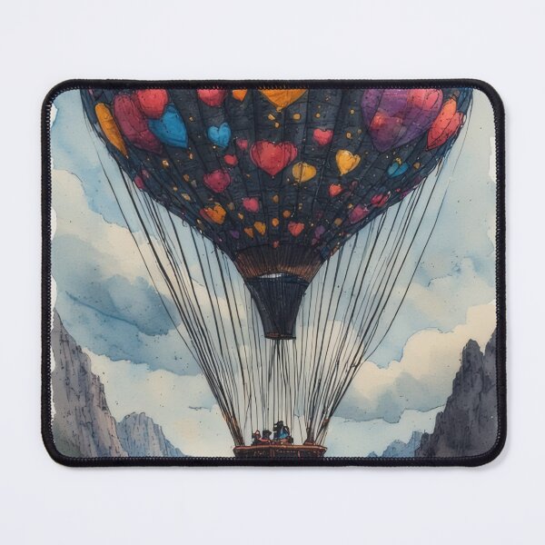Item preview, Heart-shaped balloon flight over picturesque mountains designed and sold by Mianku | Für das Leben.