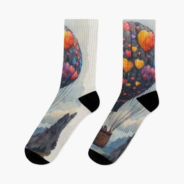 Item preview, Heart-shaped balloon flight over picturesque mountains designed and sold by Mianku | Für das Leben.