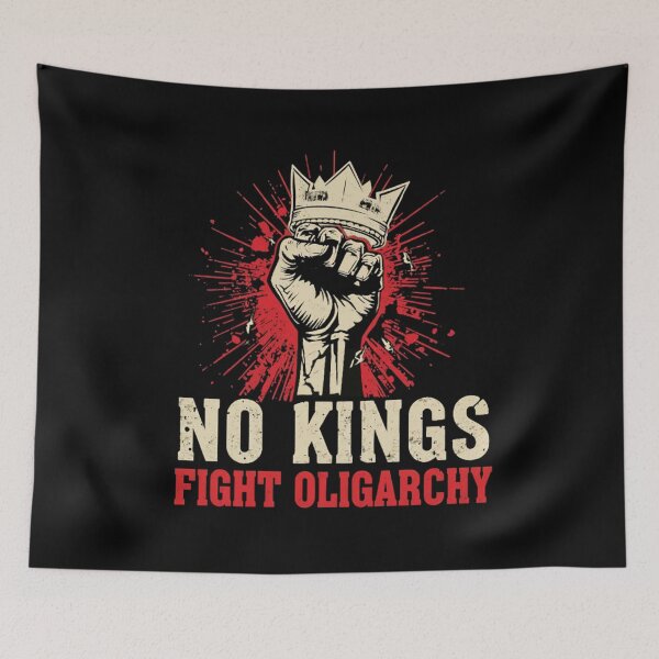 Item preview, No Kings Fight Oligarchy Protest Fist Vintage Graphic designed and sold by PROPera-design.