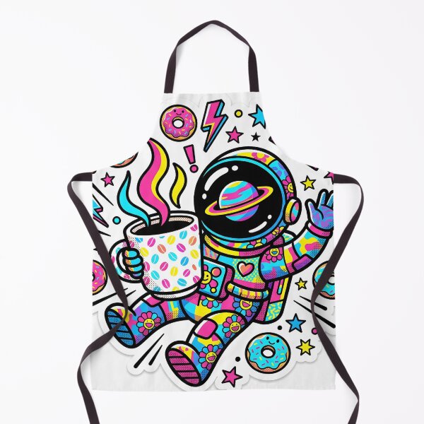 Item preview, Astronaut Coffee Pop Art Colorful Space Sticker designed and sold by Poppy Volt.