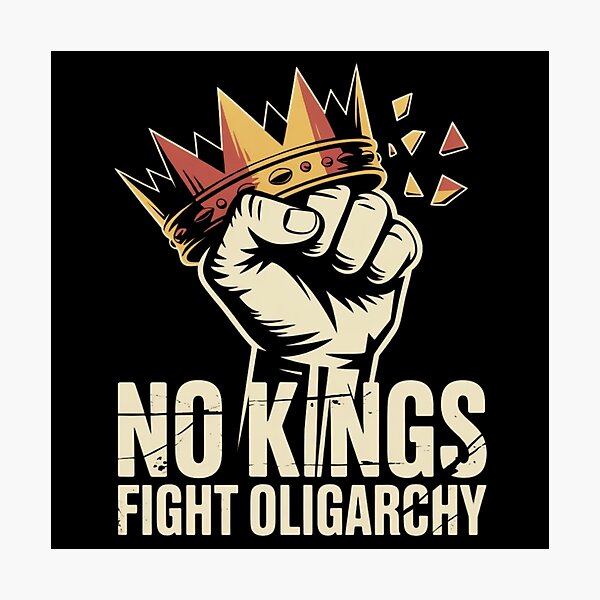 Item preview, No Kings Fight Oligarchy Cartoon Fist Graphic designed and sold by PROPera-design.