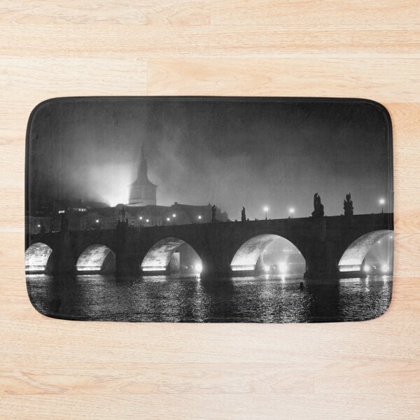 Item preview, Midnight, Paris II, on the River Seine black and white romantic bridge photographic art print designed and sold by Astrid Arkhangelsky.