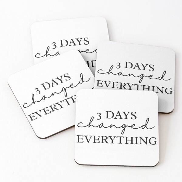 Item preview, 3 Days Changed Everything T-Shirt | Minimalist Quote Script Typography Tee | Inspirational Life Event Apparel | Minimal Black and White Design designed and sold by Dmo3HarkoArt.
