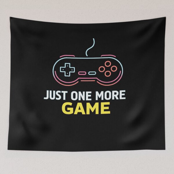 Item preview, Just One More Game Neon Controller Sticker – Retro Gaming Aesthetic Design | Gamer Quote Funny Gaming Sticker designed and sold by Emoji Emblems.