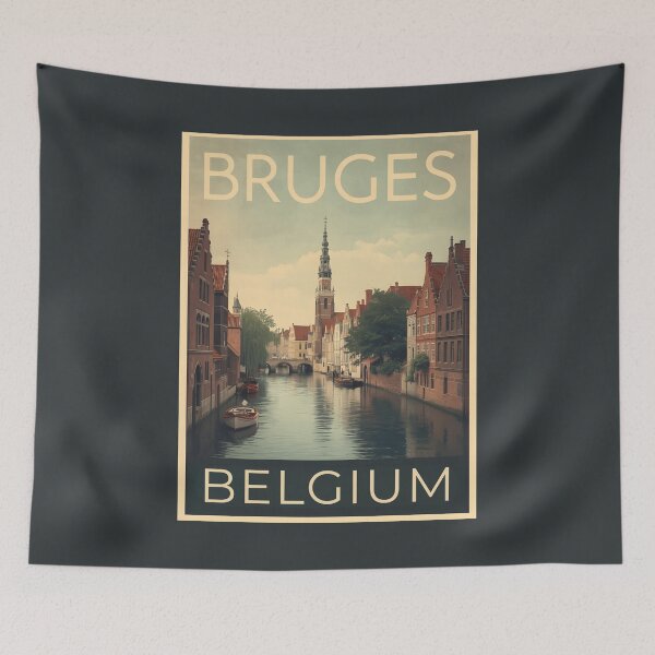 Item preview, A Vintage Travel Illustration of Bruges - Belgium designed and sold by GoodOldVintage.