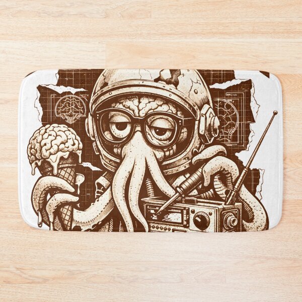 Item preview, Galaxy Brain Drain Overthinking the Universe Since 1990 Retro Space Squid Art - Vintage Aesthetic Intellectual Burnout Cerebro the Squid Blueprint Style Overthinker Quote designed and sold by Vivaan Studio.