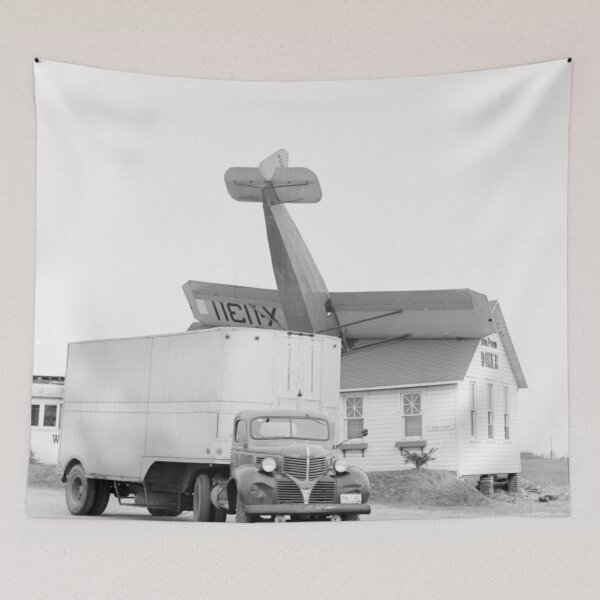 Item preview, Learning to fly, Vintage funny aircraft-themed William Penn Diner on U.S. Route 40 in Delaware humorous airplane photograph  designed and sold by Astrid Arkhangelsky.