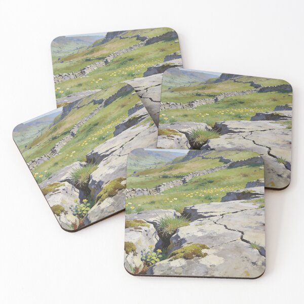 Item preview, Malham Cove Landscape Painting – Yorkshire Dales Limestone Valley Art designed and sold by QuietCanvasArtworks.